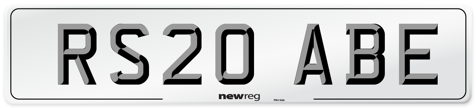 RS20 ABE Number Plate from New Reg